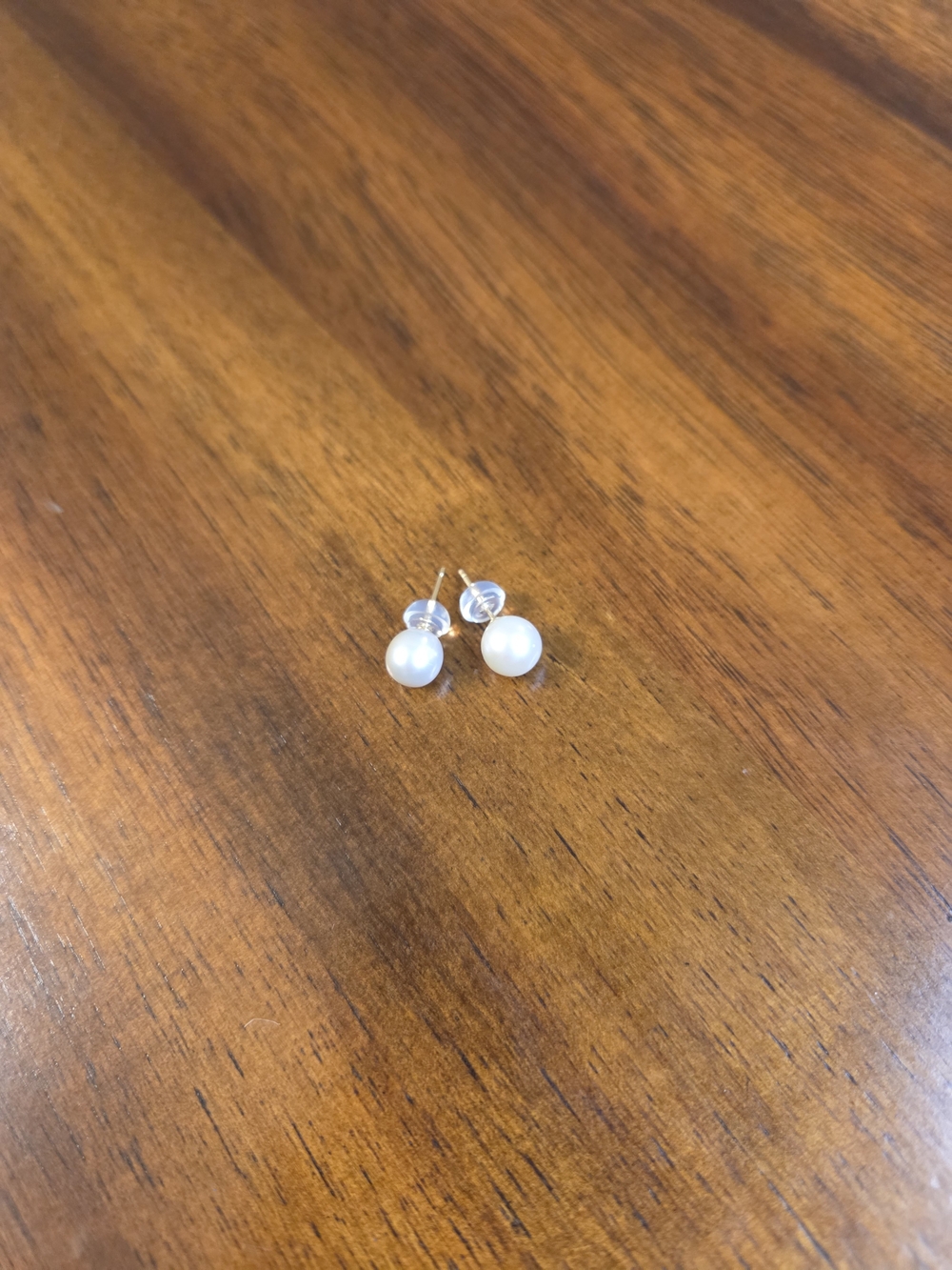 Genuine Pearl Stud Earrings with 14K Gold Posts